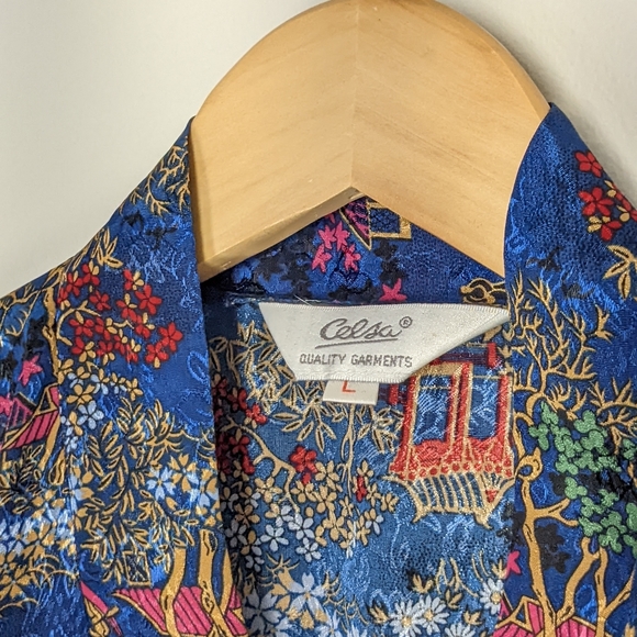 Vintage Kimono | Robe Cover-up | Blue | Size Large - Picture 9 of 9